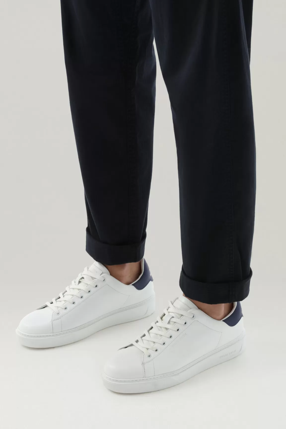 Uomo Woolrich Sneakers>Sneakers Classic Court In Pelle Con Dettagli A Contrasto