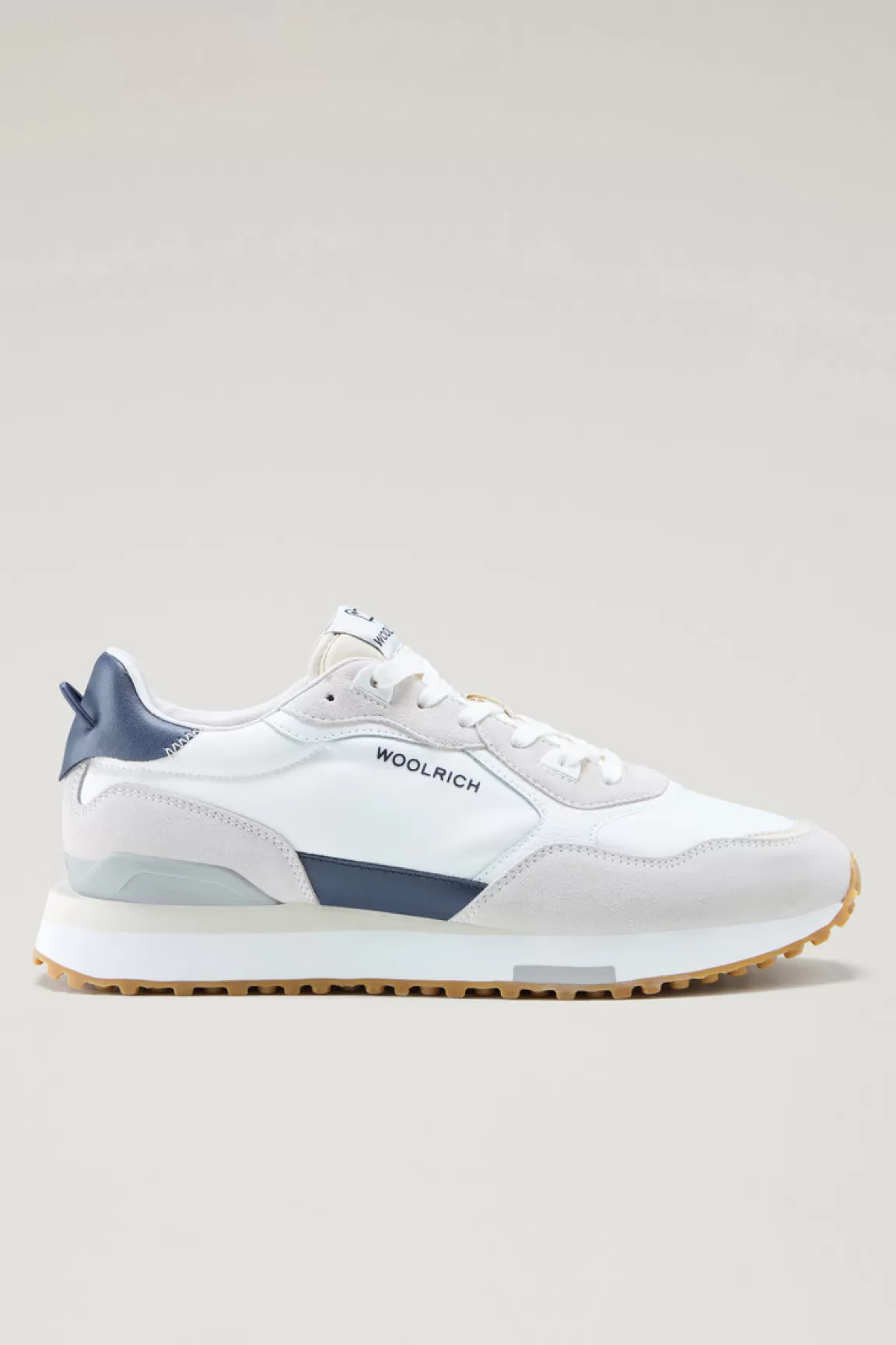 Uomo Woolrich Sneakers>Sneakers Retro In Pelle Con Dettagli In Nylon