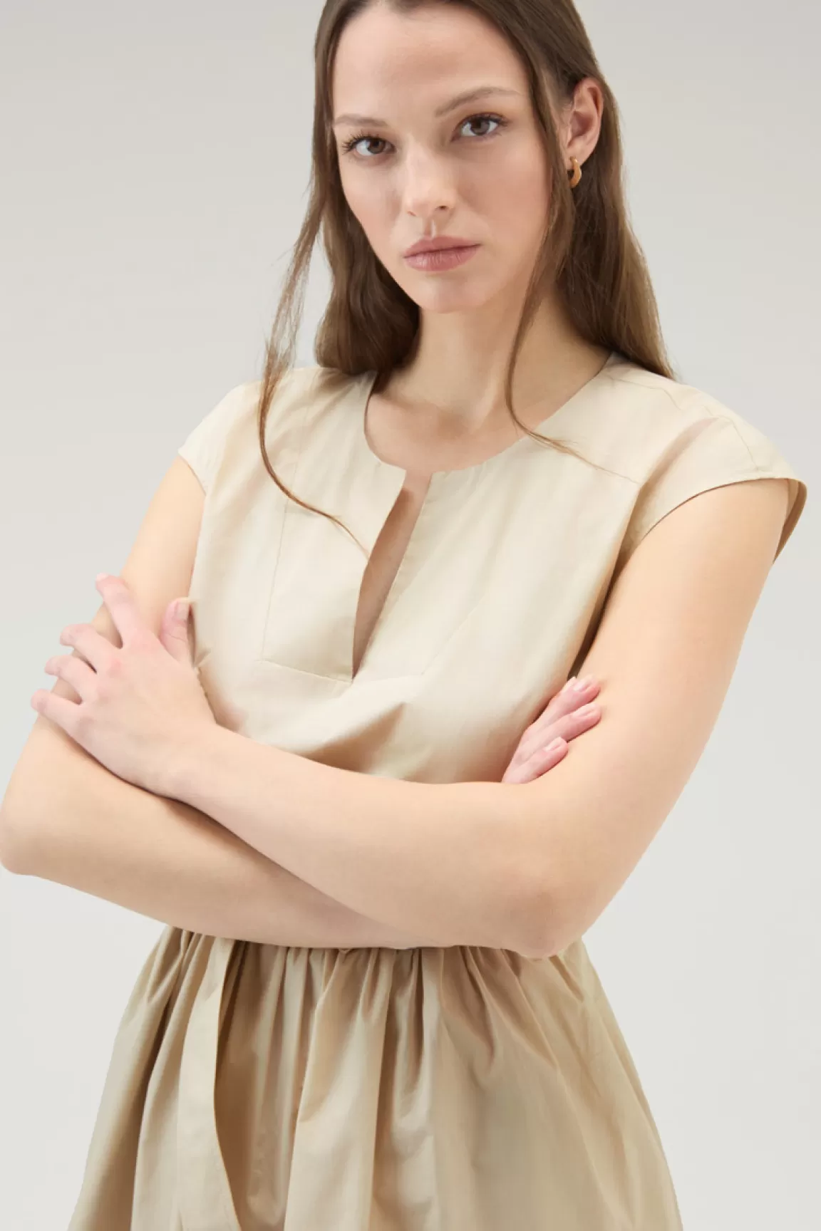 Donna Woolrich Vestiti e gonne>Vestito Corto In Popeline Di Puro Cotone